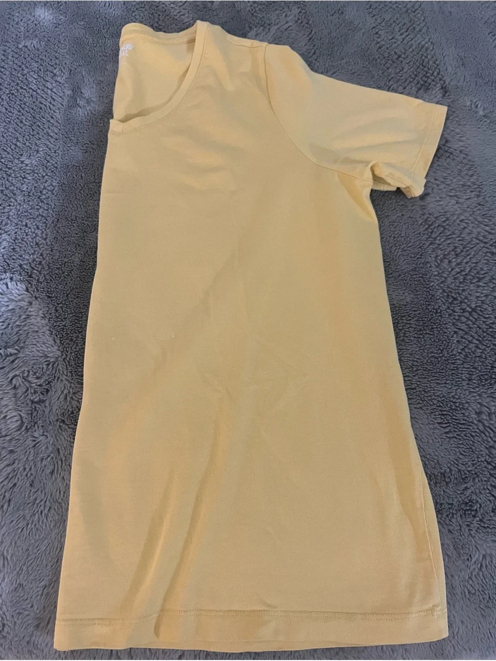 Lands' End Pale Yellow V-Neck Short Sleeve Tee